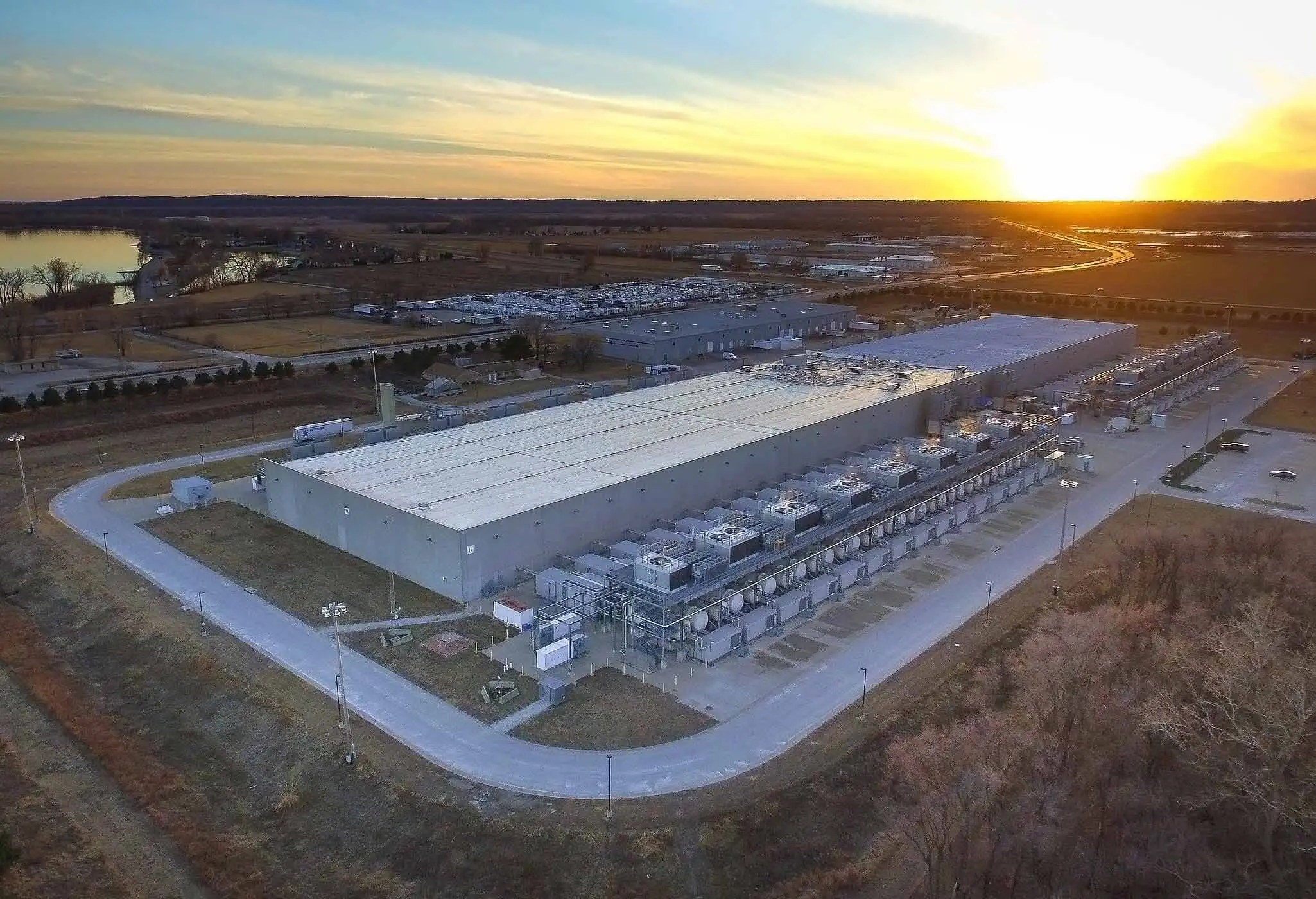 A drone cleaning a data center facility